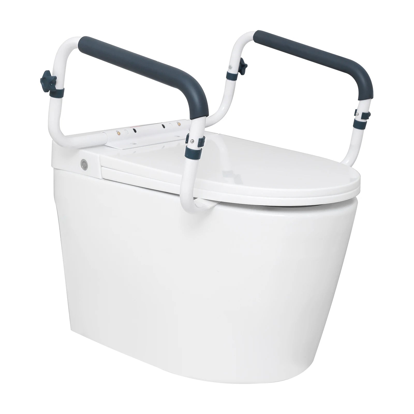 SucceBuy Toilet Safety Rail 300LBS Capacity Seat Adjustable Width Fit Most Toilets Toilet Handles Grab Bars for Disabled Seniors